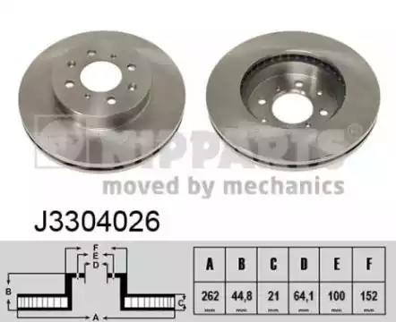 Гальмівний диск J3304026 NIPPARTS