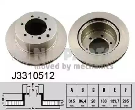 Гальмівний диск J3310512 NIPPARTS