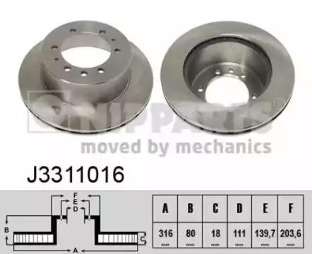 Гальмівний диск J3311016 NIPPARTS