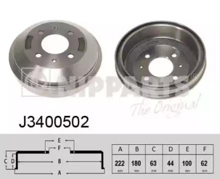 Гальмівний барабан J3400502 NIPPARTS