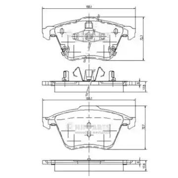 Гальмівні колодки J3603067 NIPPARTS