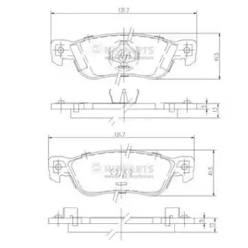 Комплект гальмівних накладок, дискове гальмо J3619000 NIPPARTS