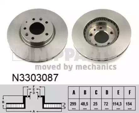 Гальмівний диск N3303087 NIPPARTS