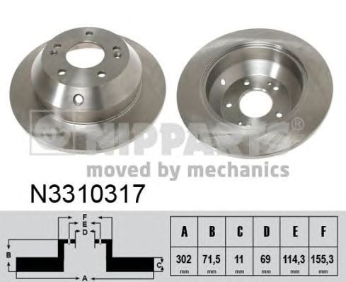 Гальмівний диск N3310317 NIPPARTS