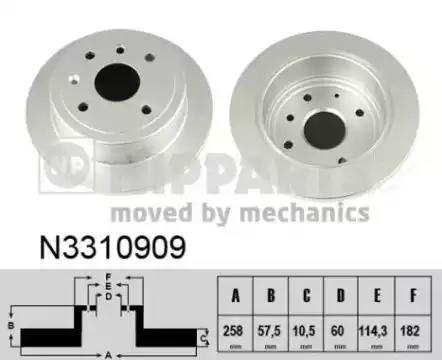 Гальмівний диск N3310909 NIPPARTS