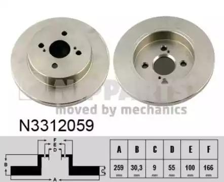 Гальмівний диск N3312059 NIPPARTS