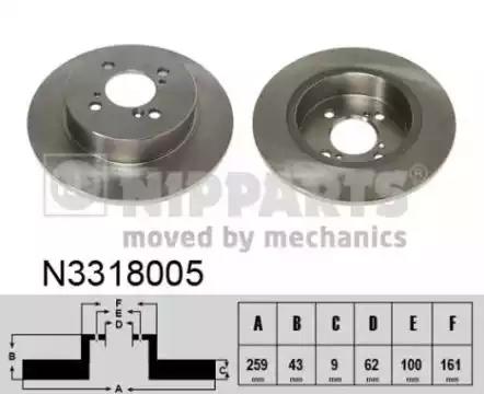 Гальмівний диск N3318005 NIPPARTS