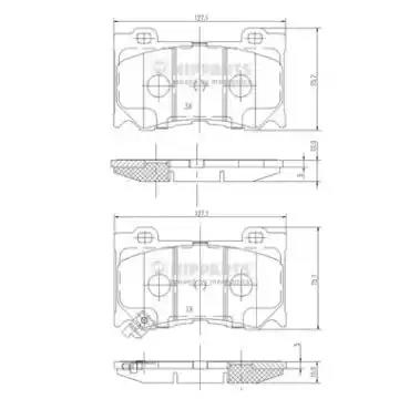 Комплект гальмівних накладок, дискове гальмо N3601107 NIPPARTS