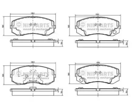 Комплект гальмівних накладок, дискове гальмо N3605055 NIPPARTS