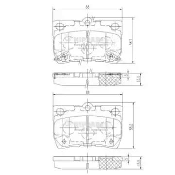 Комплект гальмівних накладок, дискове гальмо N3612041 NIPPARTS