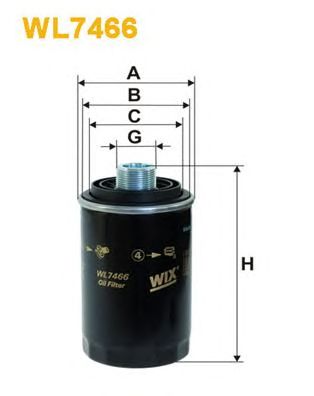 Оливний фільтр WL7466 WIX FILTERS