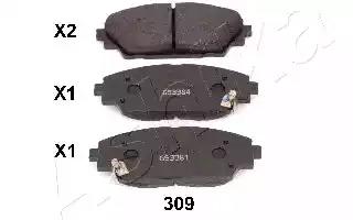 Комплект тормозных колодок дисковый тормоз 5003309 ASHIKA