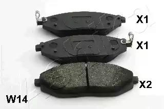 Комплект тормозных колодок дисковый тормоз 500WW14 ASHIKA