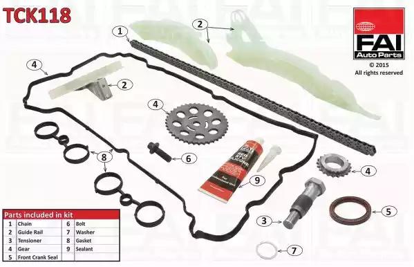 Комплект ланцюга приводу розподільного вала TCK118 FAI AUTOPARTS