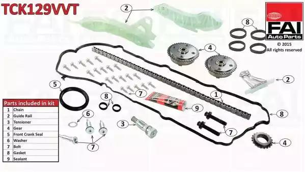Комплект ланцюга приводу розподільного вала TCK129VVT FAI