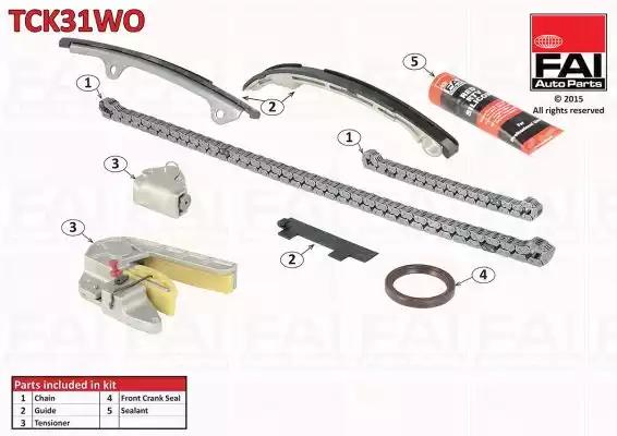 Zestaw łańcucha rozrządu nissan primera /p12/ 20 02- /qr 20de/ TCK31WO FAI