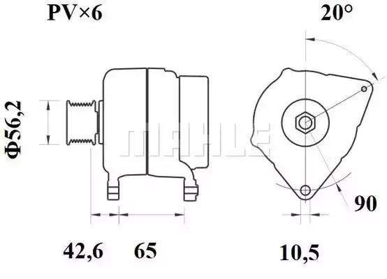 Генератор MG408 MAHLE KNECHT