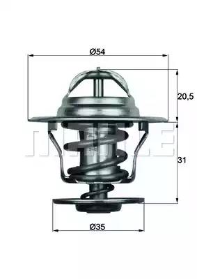 Термостат caddy iii 1.9tdi/2.0tdi 04-10 TX1587D MAHLE KNECHT