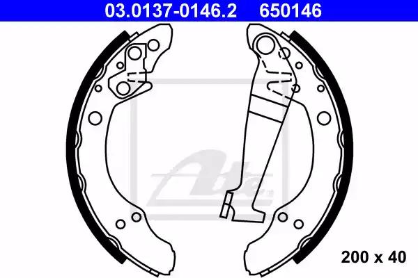 Комплект гальмівних колодок 03013701462 ATE