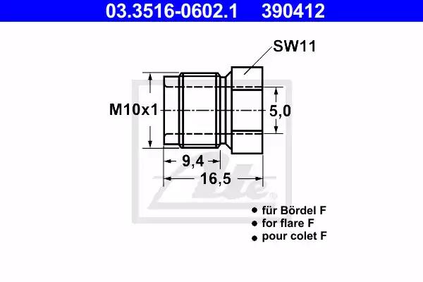 Штуцер 03351606021 ATE