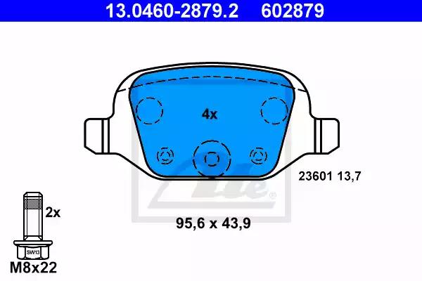 Комплект тормозных колодок дисковый тормоз 13046028792 ATE
