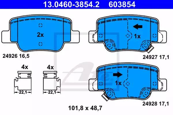 Комплект тормозных колодок дисковый тормоз 13046038542 ATE