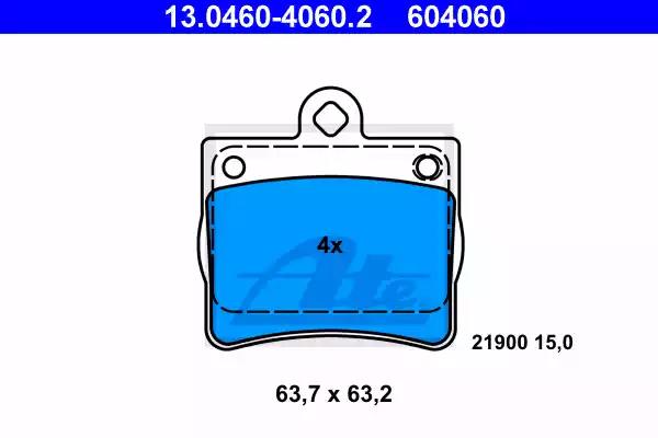Колодки гальмівні дискові к-кт 13046040602 ATE