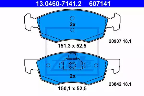 Комплект тормозных колодок дисковый тормоз 13046071412 ATE