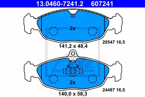 Комплект тормозных колодок дисковый тормоз 13046072412 ATE