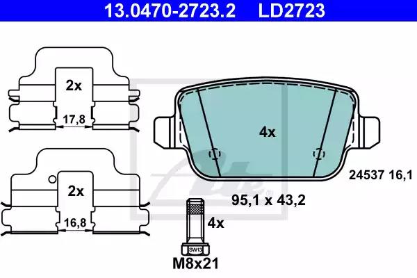 Klocki ham tyl  ceramic ford mondeo 07- 13047027232 ATE