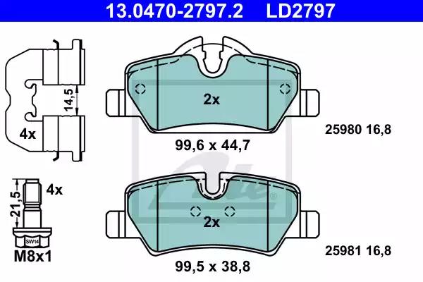 Klocki ham tyl  ceramic mini f55 14- 13047027972 ATE