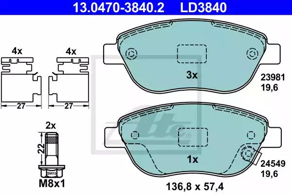 Klocki ham przod  ceramic 13047038402 ATE