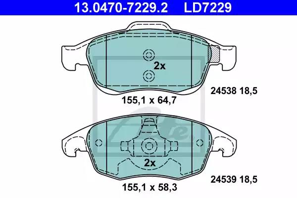 Klocki ham przod  ceramic c4 picasso 06- 13047072292 ATE