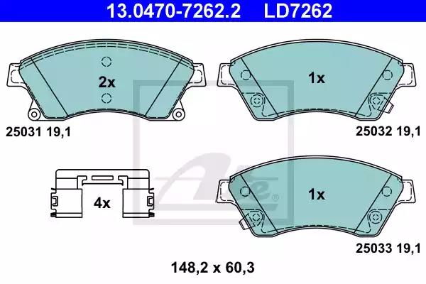 Klocki ham przod  ceramic opel astra j 0 13047072622 ATE