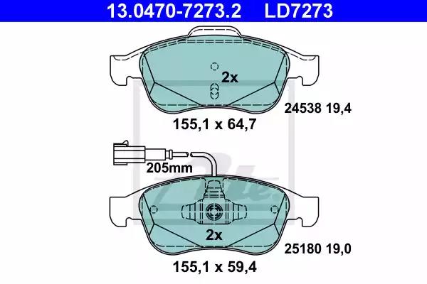 Klocki ham przod  ceramic 13047072732 ATE