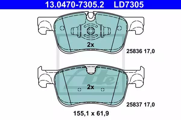 Klocki ham przod  ceramic c4 picasso 13- 13047073052 ATE
