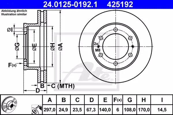 Tarcza ham przod 297x25 v 24012501921 ATE