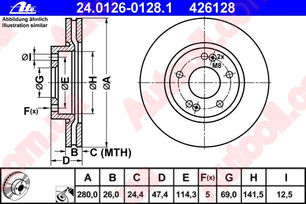 Тормозной диск 24012601281 ATE