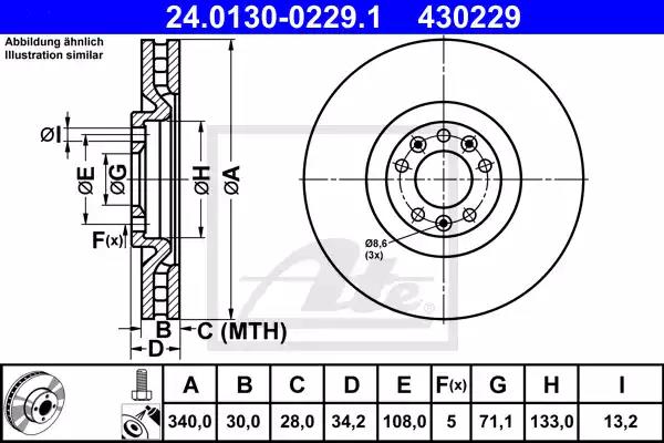 Tarcza ham przod 340x30 v 24013002291 ATE