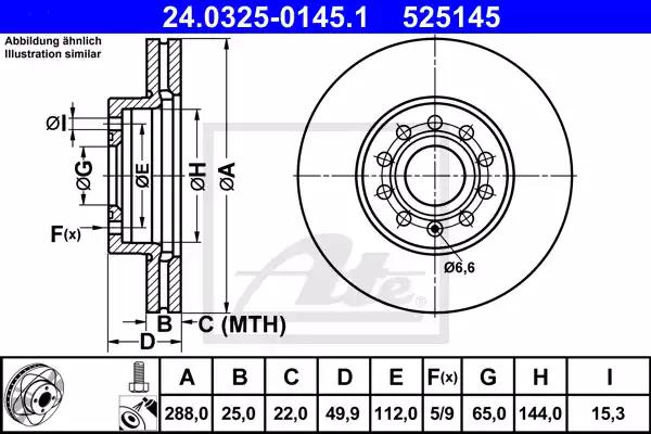 Диск гальмівний power disc 24032501451 ATE