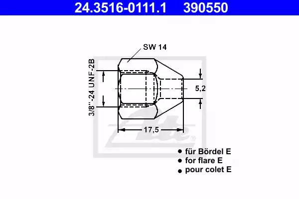 Накидна гайка 24351601111 ATE