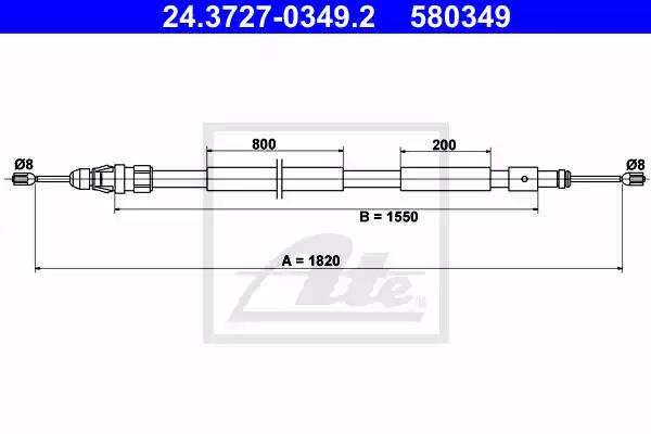 Тросовий привод, стоянкове гальмо 24372703492 ATE