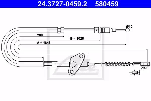 Тросовий привод, стоянкове гальмо 24372704592 ATE