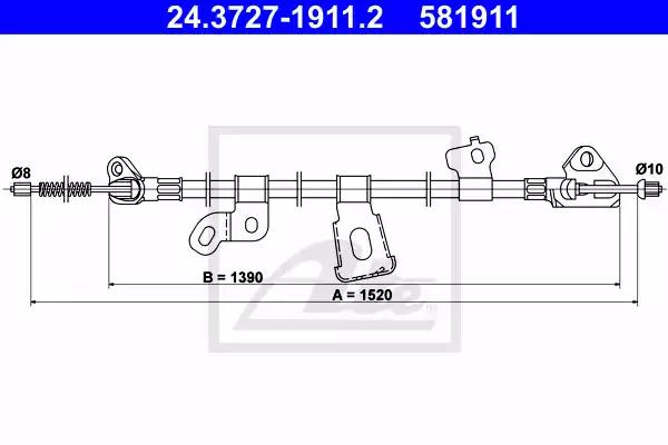 Тросовий привод, стоянкове гальмо 24372719112 ATE