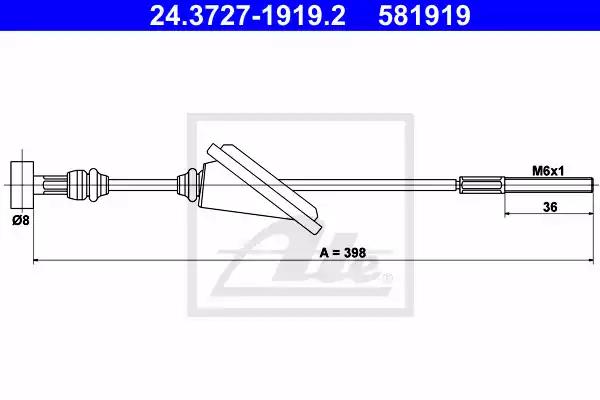 Тросовий привод, стоянкове гальмо 24372719192 ATE
