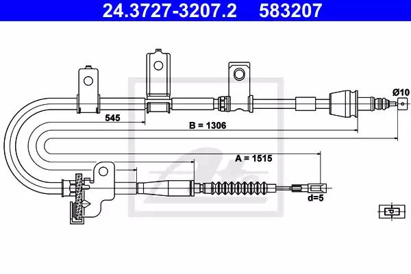 Тросовий привод, стоянкове гальмо 24372732072 ATE