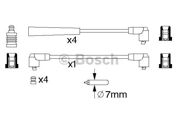 Комплект проводів запалювання mazda 626 ii  skoda favorit favorit forman... 0986356719 BOSCH