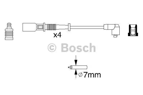 Комплект проводів запалювання fiat cinquecento palio panda... 0986356754 BOSCH