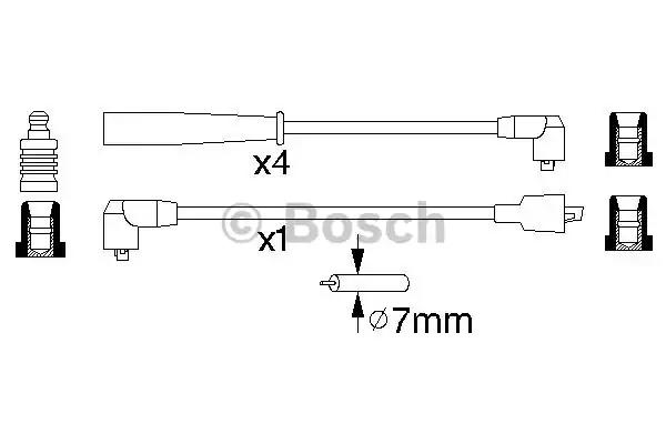 Комплект проводів запалювання ford maverick  mazda 626 ii  nissan terrano... 0986356807 BOSCH