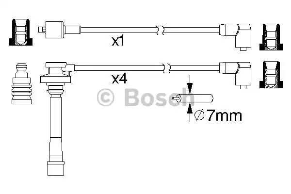 Bosch mitsubishi к-т вв проводів 5 шт! l 300 iii l400 0986357197 BOSCH